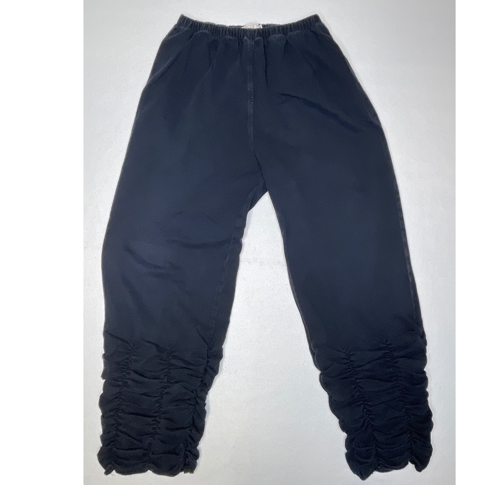 Bodil Women Pants Ruched Leg Lagenlook Cropped M Black